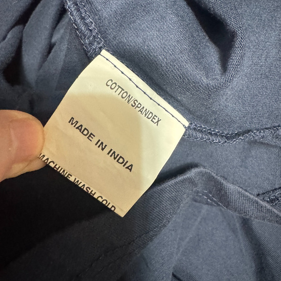 eShakti Navy blue Embroidered Dress Size 0 XS Fit & Flare cotton stretch - Picture 7 of 7